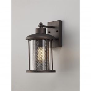 Bfs Lighting Azra Large Wall Lamp, 1 x E27, Antique Bronze/Clear Glass, IP54,     IL9917HS