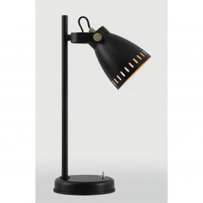 Bfs lighting Beah Adjustable Table Lamp, 1 x E27, Matt Black/Antique Brass/Khaki IL3277HS