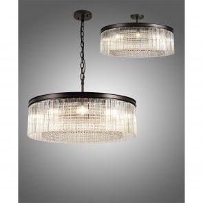 Bfs Lighting Bonni Large Round Pendant, 10 Light E14, Brown Oxide IL7767HS