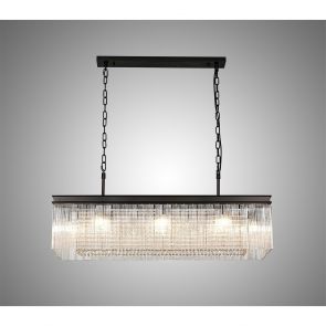 Bfs Lighting Bonni Rectangular Pendant, 11 Light E14, Brown Oxide Item Weight: 15kg IL8767HS