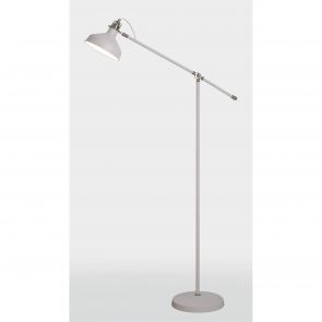 Bfs lighting Bronx Adjustable Floor Lamp, 1 x E27, Sand White/Satin Nickel/White IL9007HS