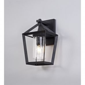 Bfs Lighting Camilla Down Wall Lamp, 1 x E27, IP54, Anthracite/Clear Rain Drop Effect Glass, 
