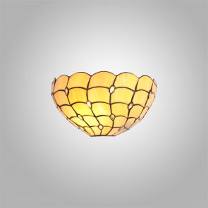 Bfs Lighting Camillie 30cm Wall Lamp, 2 x E14, Beige/Clear Crystal IL9727Hs