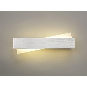 Bfs Lighting Carys Wall Lamp, 1 x 8W LED, 3000K, 640lm, Brushed Aluminium/Frosted White,