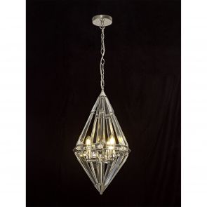 Bfs Lighting Emily Small Diamond Pendant, 1 x 8W LED, 3700K, Matt Grey,     IL0418HS