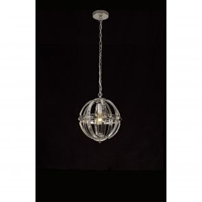 Bfs Lighting Christina Medium Round Pendant, 3 Light E27, Polished Nickel IL7318HS