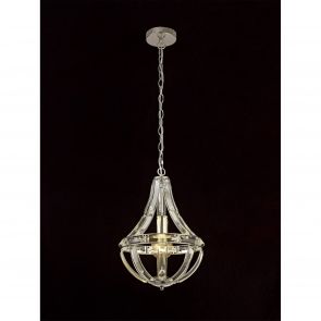 Bfs Lighting Christina Diamond Pendant, 3 Light E27, Polished Nickel IL9318HS