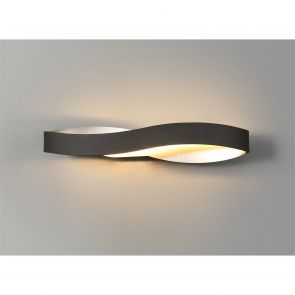 Bfs Lighting Clarisa Wall Lamp, 1 x 6W LED, 3000K, 420lm, Sand Anthracite/Satin Nickel,     I