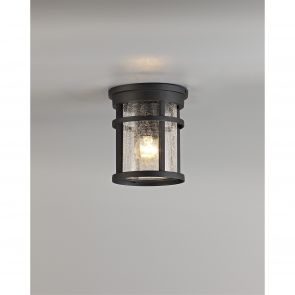 Bfs lighting Ember Ceiling, 1 x E27, Black/Clear Crackled Glass, IP54,     IL9137HS