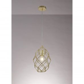  Evie Curved Cylinder Pendant, 1 x E27, Polished Brass IL2917HS