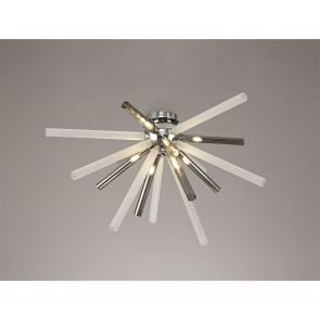 Bfs Lighting Faith Semi-Flush 8 Light G9, Smoked & Frosted/Polished Chrome IL8408HS