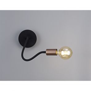 Bfs lighting Grace Flexible Switched Wall Lamp, 1 Light E27, Satin Black/Brushed Copper IL746