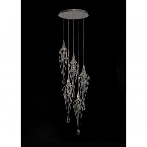 Bfs Lighting Ida Pendant Round, 5 x GU10, Polished Chrome IL7587HS