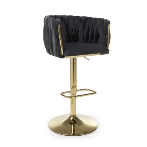 Blair Gas Lift  Black Velvet Bar Stool