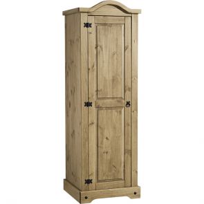 Waxed Pine Bedroom 1 Door Single Robe