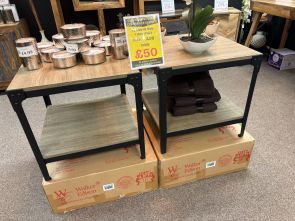 Set of 2 Industrial Side Tables