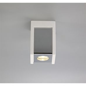 Bfs Lighting Ivy 2 Light Rectangular Ceiling GU10, White Paintable Gypsum With Matt White Cov