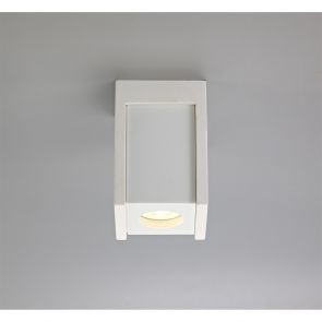  Ivy 1 Light Square Ceiling GU10, White Paintable Gypsum With Matt Black Cover IL