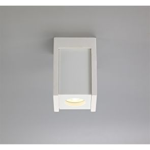 Bfs lighting Ivy 1 Light Square Ceiling GU10, White Paintable Gypsum With Matt Black Cover IL