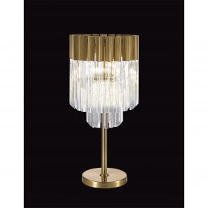 Bfs Lighting Kazzandra Table Lamp 3 Light E14, Brass/Clear Glass IL2537HS