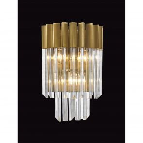 Bfs Lighting Kazzandra Wall 3 Light E14, Brass/Clear Glass IL3537HS