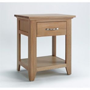 Kingsbridge Dining Oak Lamp Table With Drawer