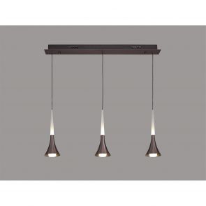 Bfs Lighting Louisa 3 Light Linear Pendant, 3 x 5W LED, 3000K, 431lm, Satin Brown,     IL2617