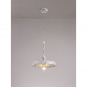 Bfs Lighting Lydia Single Pendant, 1 Light Adjustable E27, Marble Effect IL6957HS