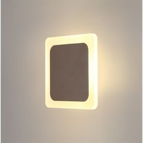 Bfs Lighting Melody Magnetic Base Wall Lamp, 12W LED 3000K 498lm, 15/19cm Square , Coffee/Acr