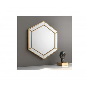 Mirrors Morden Hexagonal Gold Wall Mirror