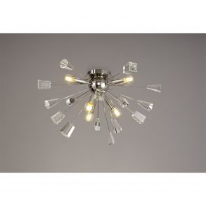 Bfs Lighting Noelle Ceiling Sputnik , 6 Light E14, Polished Nickel/Crystal IL1608HS