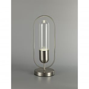 Bfs Lighting Nora Table Lamp, 1 x 7W LED, 4000K, 790lm, Satin Nickel/Clear,     IL6607HS