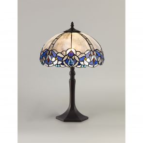 Bfs Lighting Orella 1 Light Pendant E27 With 30cm Shade, Blue/Clear Crystal/Ant Brass IL5410K