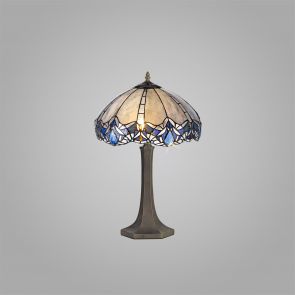 Bfs Lighting Orella 1 Light  Pendant E27 With 40cm Shade, Blue/Clear Crystal/Ant Brass IL5510