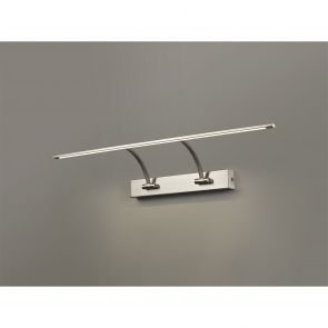 Bfs Lighting Pearl Small 2 Arm Wall Lamp/Picture Light, 1 x 14W LED, 3000K, 1070lm, Satin Nic
