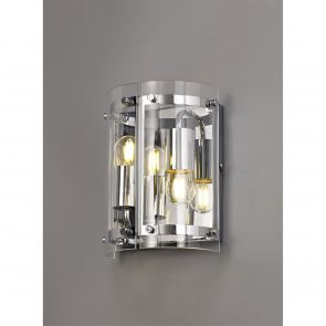 Bfs Lighting Primrose Wall Light, 2 Light E27, Polished Chrome IL5147HS