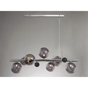 Bfs Lighting Rylee Linear Pendant , 7 x G9, Polished Chrome, Smoked Glass IL3037HS