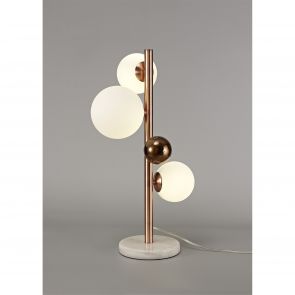 Bfs Lighting Rylee Table Lamp, 3 x G9, Antique Copper/Opal & Copper Glass IL3667HS