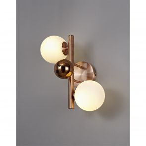 Bfs Lighting Rylee Wall Lamp, 2 x G9, Antique Copper/Opal & Copper Glass IL4667HS