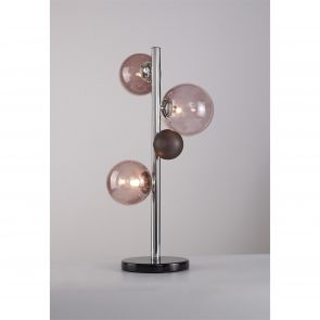 Bfs Lighting Rylee Table Lamp, 3 x G9, Polished Chrome/Smoked Glass IL5037HS