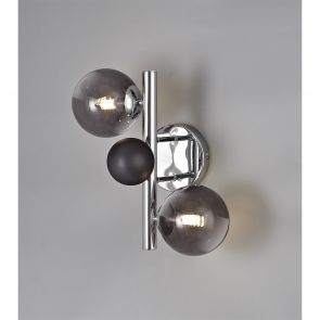 Bfs Lighting Rylee Wall Lamp, 2 x G9, Polished Chrome/Smoked Glass IL6037HS