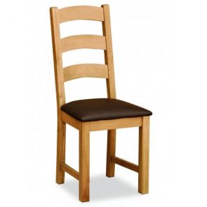 Oakhampton Petite Ladder Chair With Brown Pu