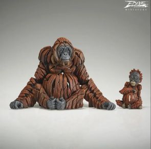 Edge Sculpture Orangutan and Baby Miniature