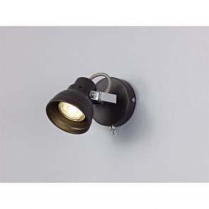 Bfs lighting Tatum Adjustable Round Spotlight, 3 x GU10 (Max 10W LED),  Bronze/Polished Chrom