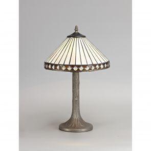 Bfs Lighting Teresa 1 Light Tree Like Table Lamp E27 With 30cm Shade, Amber/Crachel/Crystal/A