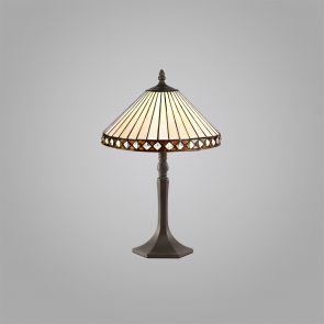 Bfs Lighting Teresa 1 Light gonal Table Lamp E27 With 30cm Shade, Amber/Crachel/Crystal/Ant B