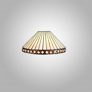 Bfs Lighting Teresa 30cm Non-electric Shade  For Pendant/Ceiling/Table Lamp, Amber/Crachel/Cr