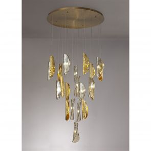 Bfs Lighting Tianna Pendant 5m 21 x G9, Brass Metal Shade & Cognac Glass Item  IL1687HS