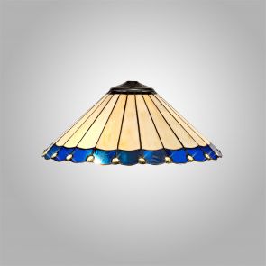 Bfs Lighting Una 40cm Shade Only  For Pendant/Ceiling/Table Lamp, Blue/Crachel/Crystal IL0527