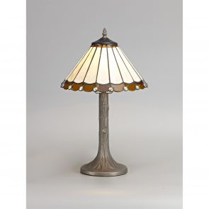 Bfs Lighting Una 1 Light Tree Like Table Lamp E27 With 30cm Shade, Amber/Crachel/Crystal/Ant